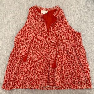 Sezane Isée Red Ditsy Floral Blouse Size 42